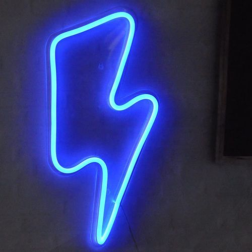 Neon Lightning Bolt Sign Light1