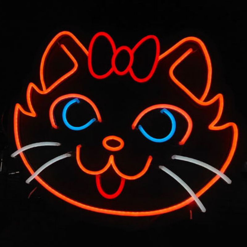 Pusat permainan neo2 papan tanda neon kucing