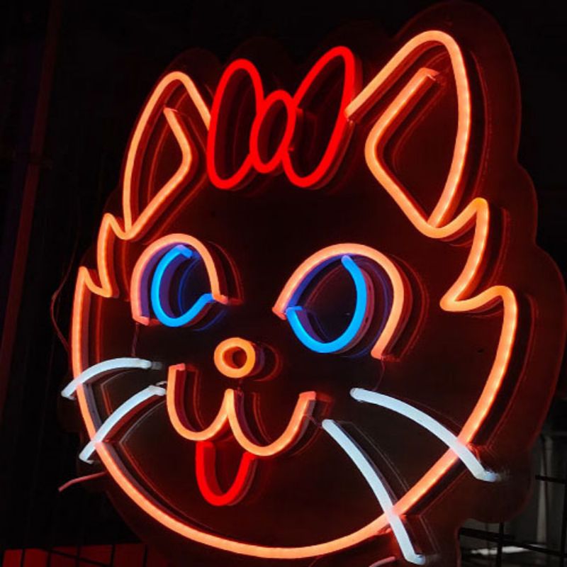 Cat svjetleći natpisi igra centar neo5