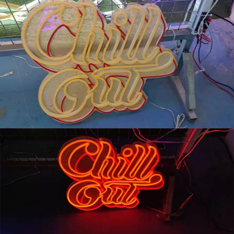 Chill neon sign ធ្វើដោយដៃ outdo1