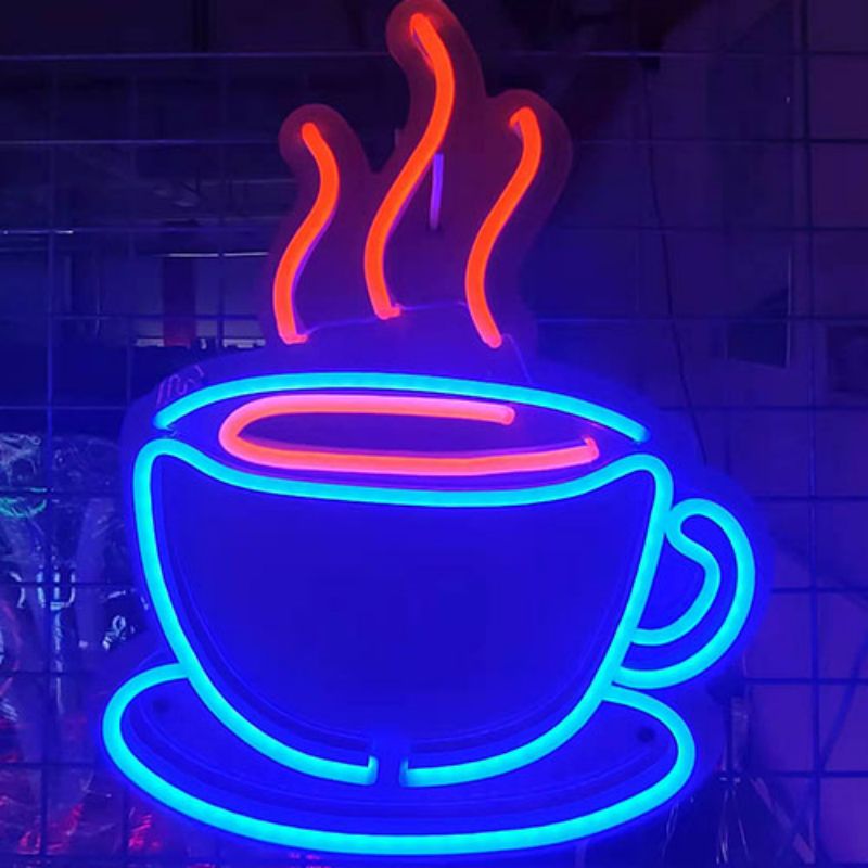 Šoljica za kafu neonski natpis ručni rad 2