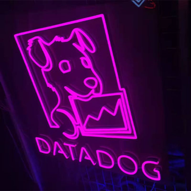 Enseigne au néon de chien de données mur personnalisé1