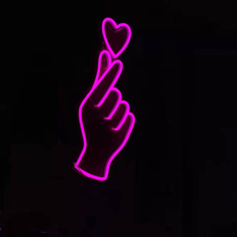 Finger love neon sign gesture1