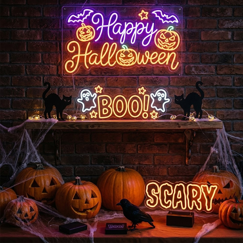 Happy Halloween LED Neon Sign
