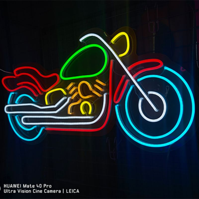 Motorrad Neon Schëlder Mancave 3