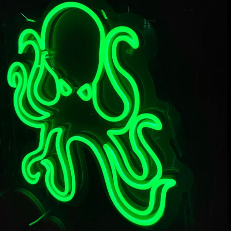 Neonové nápisy chobotnice kavárna3