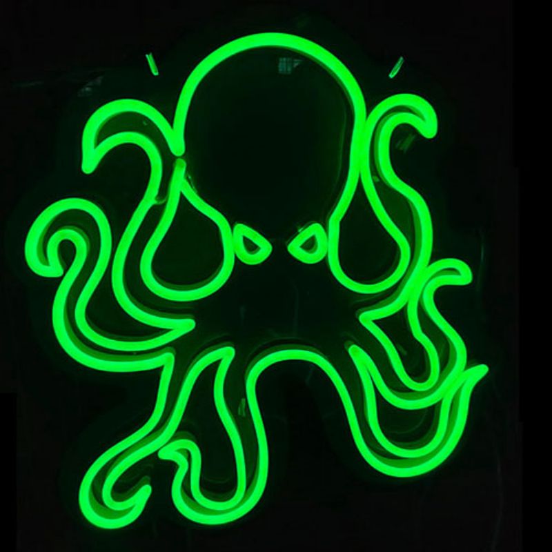 Octopus neon ປ້າຍຮ້ານກາເຟ5