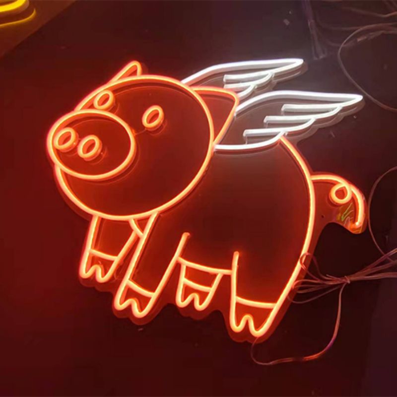 Pig neon signs handmade 12v ne4
