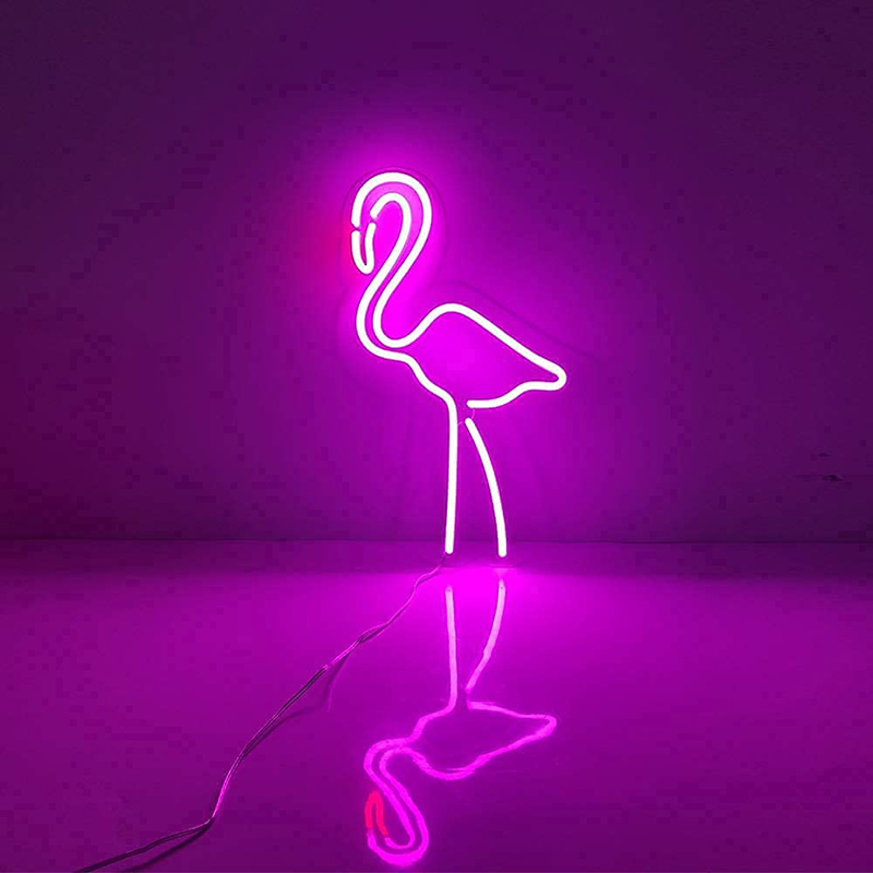 ផ្លាកសញ្ញា LED Flamingo ពណ៌ផ្កាឈូក 3