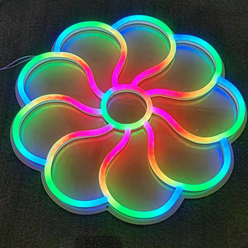 RGB flower neon sign custom le2