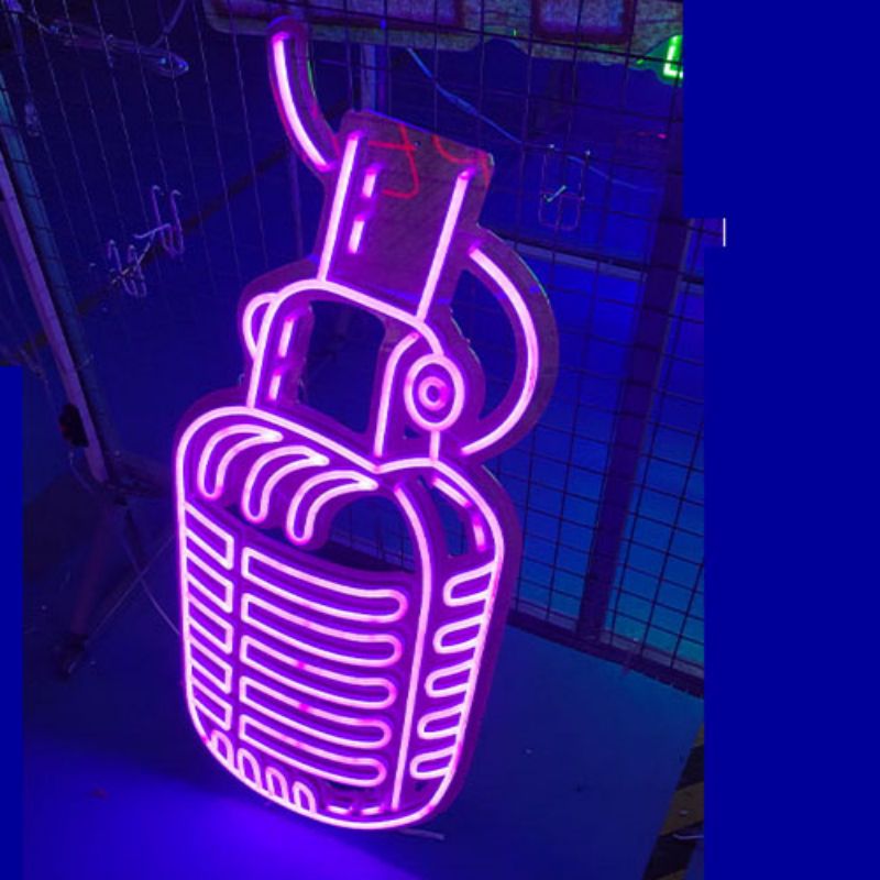 Robot neon tanda gambar custom1