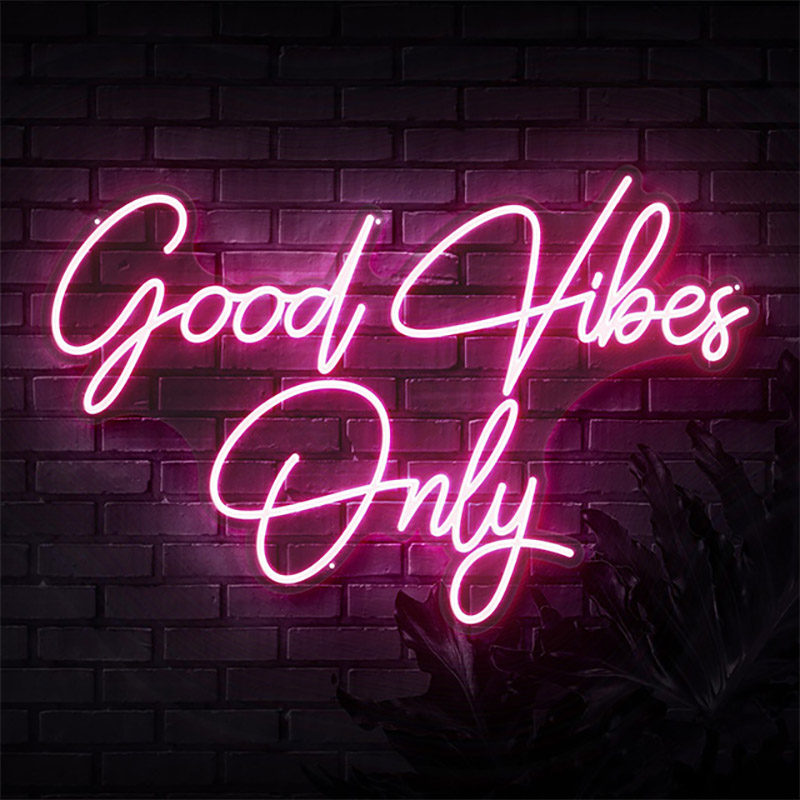 Vasten handgemaach personaliséiert Neon Schëld Drop Versand Nee Moq Good Vibes Neon sgins4