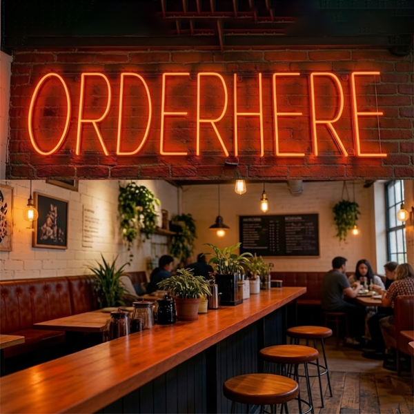 Vasten order here signage